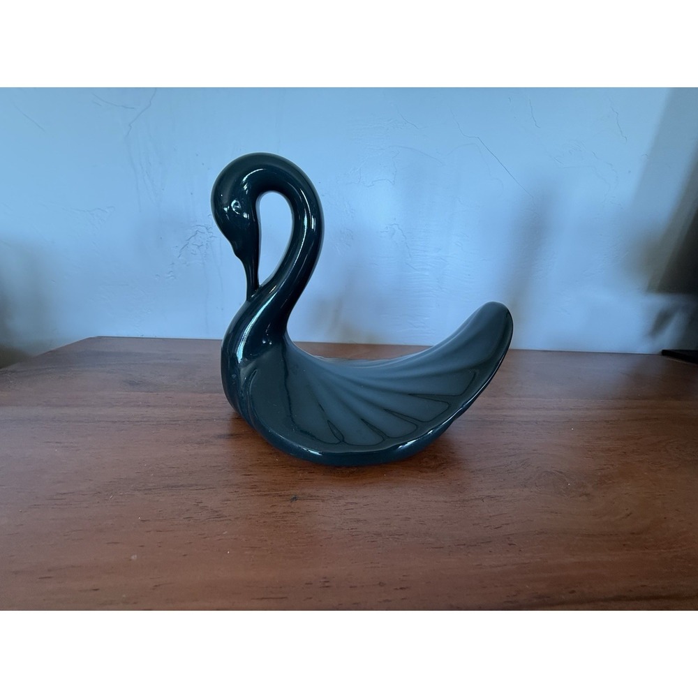Vintage Swan Hand Towel Wash Cloth Holder Soap Bathroom Décor  Emerald Ceramic